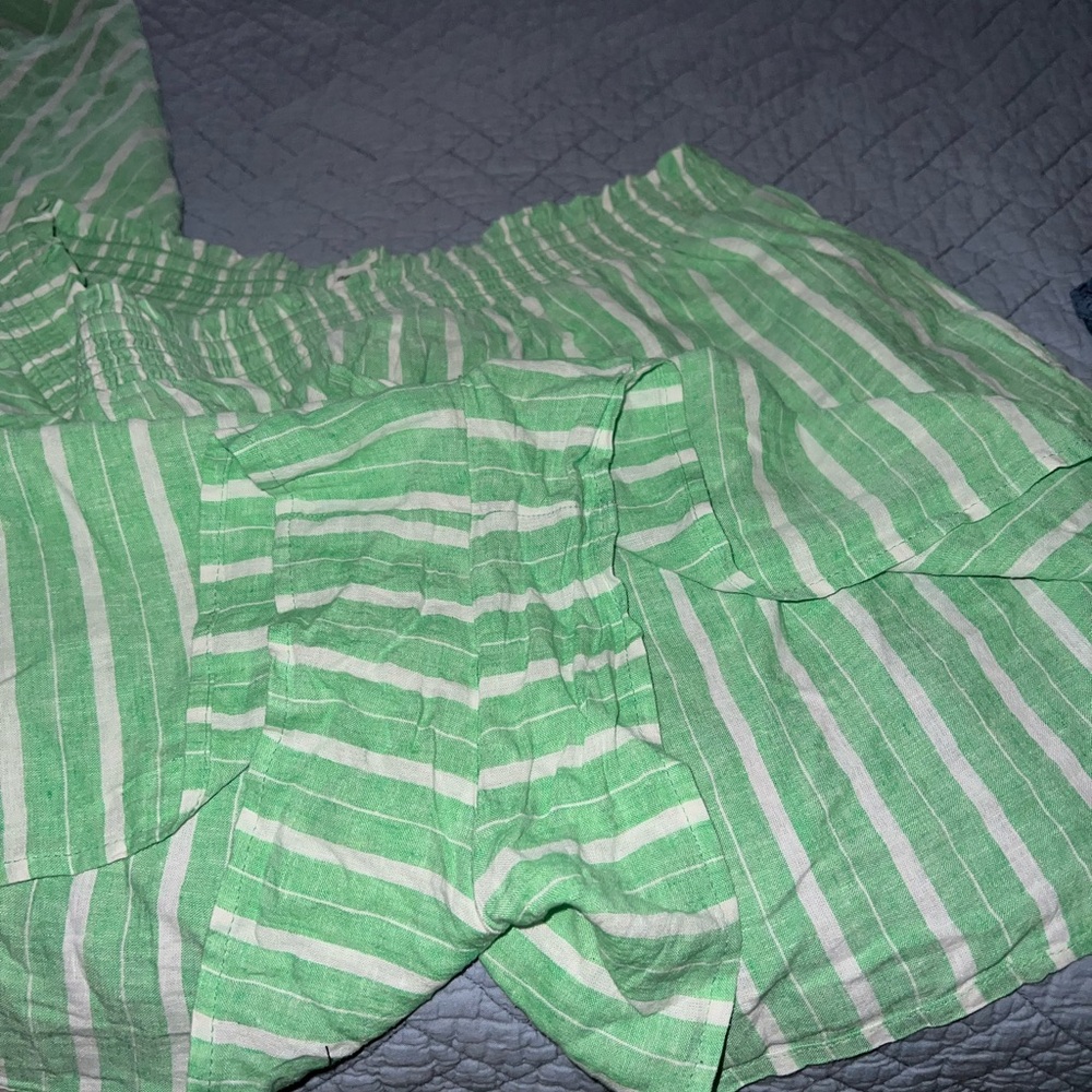 Aerie Linen Blend Long Sleeve Button Down Shirt And Shorts Set - Picture 9 of 13